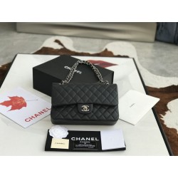 Imitazione Borsa con patta classica A1112 Hardware nero argento