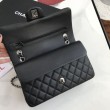 Imitazione Borsa con patta classica A1112 Hardware nero argento