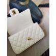 Mini Borsa con Patta in Pelle di Vitello Granata con Manico Superiore AS2431 Bianco