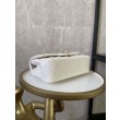 Mini Borsa con Patta in Pelle di Vitello Granata con Manico Superiore AS2431 Bianco