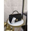 Mini Borsa con Patta in Pelle di Vitello Granata con Manico Superiore AS2431 Nero