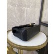 Mini Borsa con Patta in Pelle di Vitello Granata con Manico Superiore AS2431 Nero