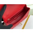 Mini Borsa con Patta in Pelle di Vitello Granata con Manico Superiore AS2431 Rosso