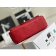 Mini Borsa con Patta in Pelle di Vitello Granata con Manico Superiore AS2431 Rosso