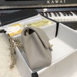 Borsa a patta classica A1117 Hardware in oro grigio