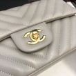 Borsa a patta classica A1117 Hardware in oro grigio