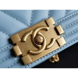Boy Classic Flap Borse A67086 Pelle di agnello azzurra imitazioni perfette