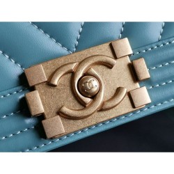 Boy Classic Flap Borse A67086 Pelle di agnello blu imitazioni perfette