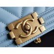 Boy Classic Flap Borse A67086 Pelle di agnello azzurra
