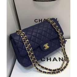 Qualità Specchio Classic Flap Borse Jumbo A01112 blu scuro imitazioni perfette