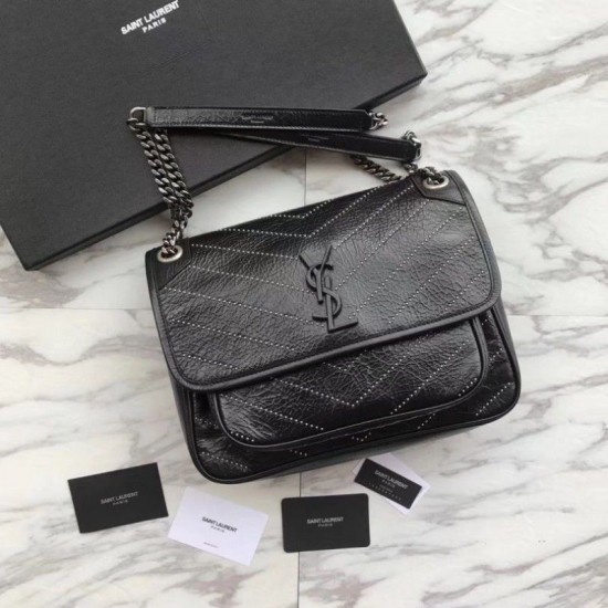 Borsa a catena media YSL Saint Laurent nera