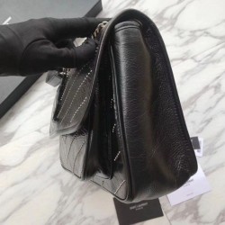 Riproduzione Fedele Borsa a catena media YSL Saint Laurent nera imitazioni Replica Alta Qualità Borsa a catena media YSL Saint Laurent nera