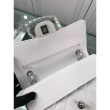Borsa Classic Jumbo Flap A01112 in pelle di caviale bianca
