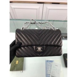 Replica Alta Qualità Chevron Jumbo Flap Borse A01112 Nero