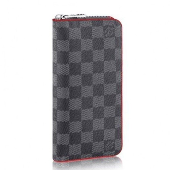 Alta gamma replica Portafoglio Zippy Vertical Damier Graphite N63304