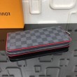 Alta gamma replica Portafoglio Zippy Vertical Damier Graphite N63304