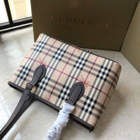Cloni Firmate Burberry Borsa con manico in PVC Caffè imitazioni