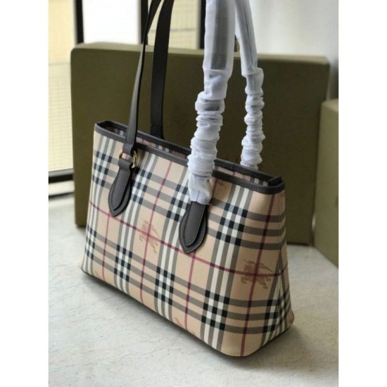 Cloni Firmate Burberry Borsa con manico in PVC Caffè imitazioni