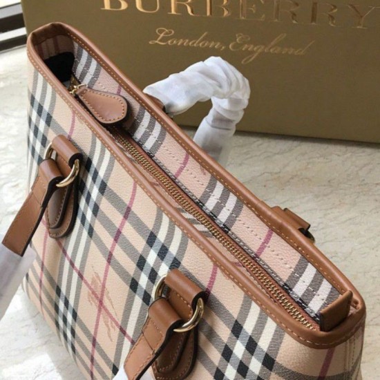 Cloni Firmate Burberry Borsa Replica 1:1 per manico in PVC Marrone imitazioni