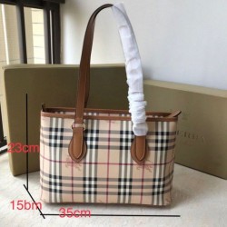 Cloni Firmate Burberry Borsa Replica 1:1 per manico in PVC Marrone imitazioni