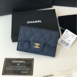Qualità superiore replica Portamonete Classic Flap A31504 Blu scuro