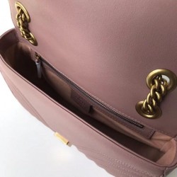 Riproduzione Fedele GG Marmont Matelasse Mini Borse 443497 Rosa imitazioni Replica Alta Qualità GG Marmont Matelasse Mini Borse 443497 Rosa