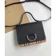 Replica Alta Qualità Mini Vintage Check e Leather D-ring Borse Black
