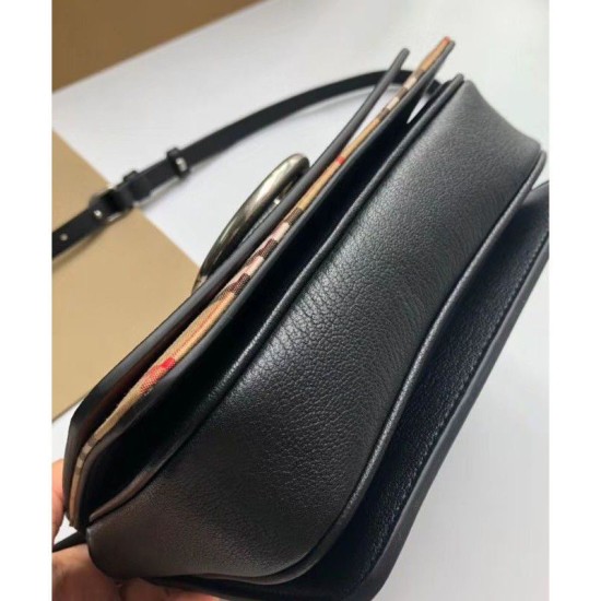 Replica Alta Qualità Mini Vintage Check e Leather D-ring Borse Black