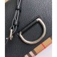 Replica Alta Qualità Mini Vintage Check e Leather D-ring Borse Black