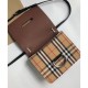 Replica Alta Qualità Mini Vintage Check e Leather D-ring Borse Black