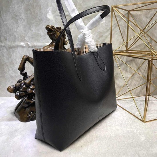 Replica Alta Qualità Medium Reversible Tote Haymarket Check 40496351 Nero