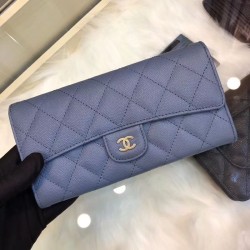 Replica Alta Qualità Long Portafoglio Caviar Leather A31506 Blue
