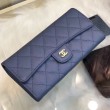 Long Portafoglio Caviar Leather A31506 Blue