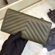 Alta gamma replica Portafoglio lungo Chevron A31506 verde