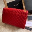 Qualità superiore replica a bustina media YSL Saint Laurent Mix Matelasse rossa