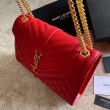 Qualità superiore replica a bustina media YSL Saint Laurent Mix Matelasse rossa