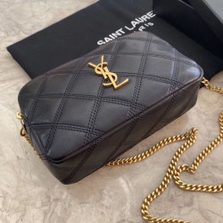 Borsa a catena trapuntata YSL Saint Laurent nera