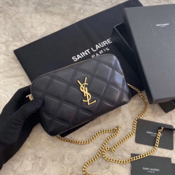 Borsa a catena trapuntata YSL Saint Laurent nera