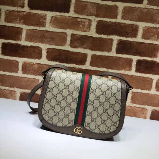 Borsa a tracolla Ophidia GG piccola 601044 Dark Coffee