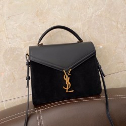 Cloni Firmate Borse Firmate Replica con manico medio Yand Saint Laurent Cassandra nera imitazioni
