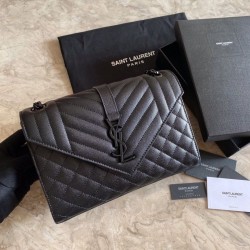 Cloni Firmate Borsa per busta media YSL Saint Laurent Mix Matelasse nera imitazioni