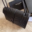 Borsa per busta media YSL Saint Laurent Mix Matelasse nera
