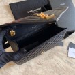 Borsa per busta media YSL Saint Laurent Mix Matelasse nera