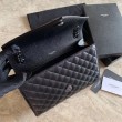 Borsa per busta media YSL Saint Laurent Mix Matelasse nera in oro