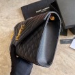 Borsa per busta media YSL Saint Laurent Mix Matelasse nera in oro