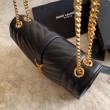 Borsa per busta media YSL Saint Laurent Mix Matelasse nera in oro