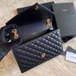 Borsa per busta media YSL Saint Laurent Mix Matelasse nera in oro