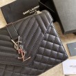 Borsa Replica 1:1 per buste medie YSL Saint Laurent Mix Matelasse nero argento hardware