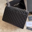 Borsa Replica 1:1 per buste medie YSL Saint Laurent Mix Matelasse nero argento hardware