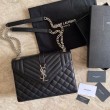 Borsa Replica 1:1 per buste medie YSL Saint Laurent Mix Matelasse nero argento hardware